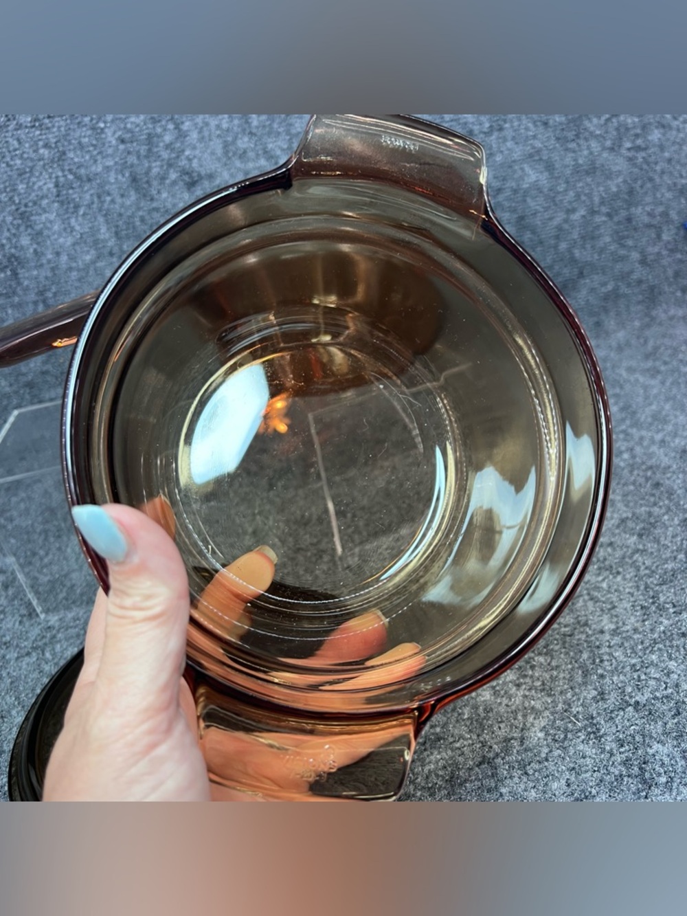 Visions Amber Double Boiler Pot W/Pyrex Lid Cookware V 1.5 B, V20B & P83C France - Picture 8 of 11